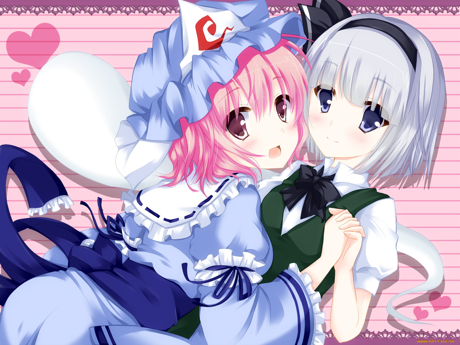 , touhou, konpaku, youmu, saigyouji, yuyuko